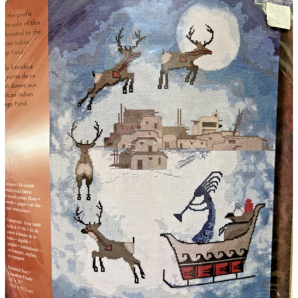 Janlynn Kokopelli Christmas Counted Cross Stitch Kit #126-24 2000 Holiday NEW - Picture 4 of 7